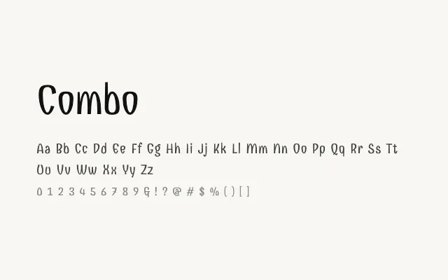 Combo specimen from Google Fonts