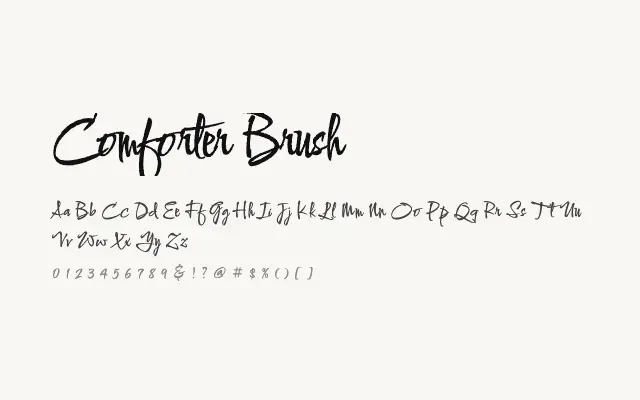 Comforter Brush specimen from Google Fonts