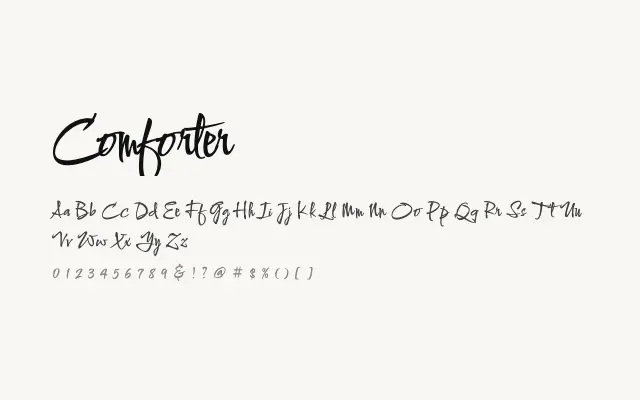 Comforter specimen from Google Fonts