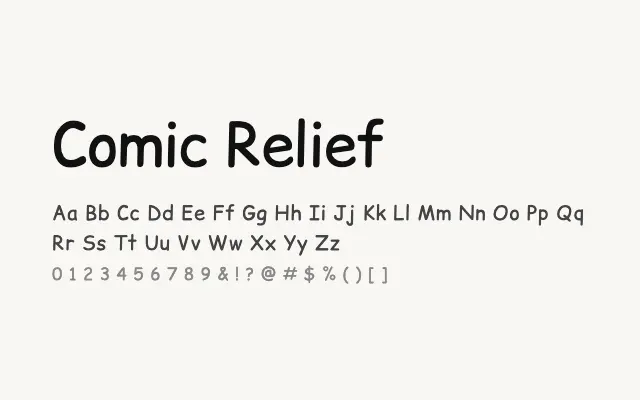 Comic Relief specimen from Google Fonts