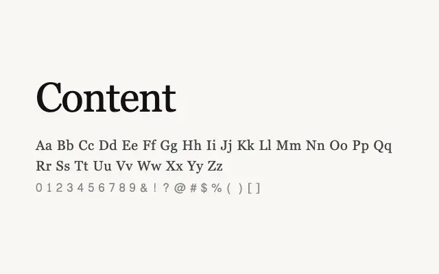 Content specimen from Google Fonts