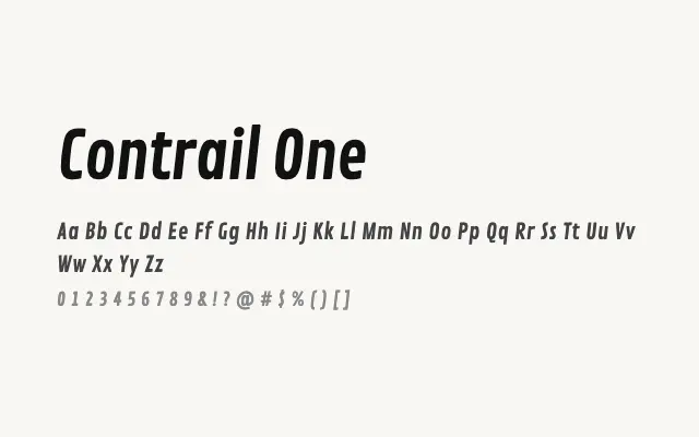 Contrail One specimen from Google Fonts