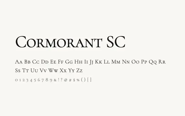 Cormorant SC specimen from Google Fonts