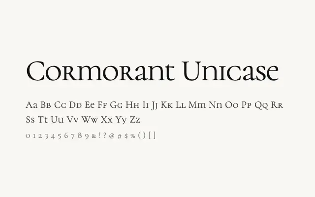 Cormorant Unicase specimen from Google Fonts