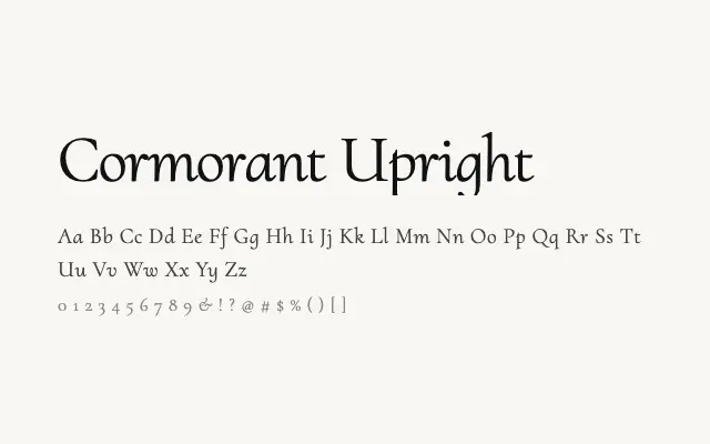 Cormorant Upright specimen from Google Fonts