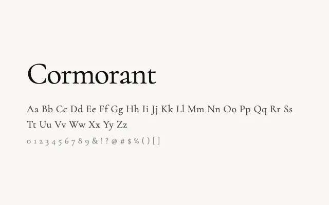 Cormorant specimen from Google Fonts