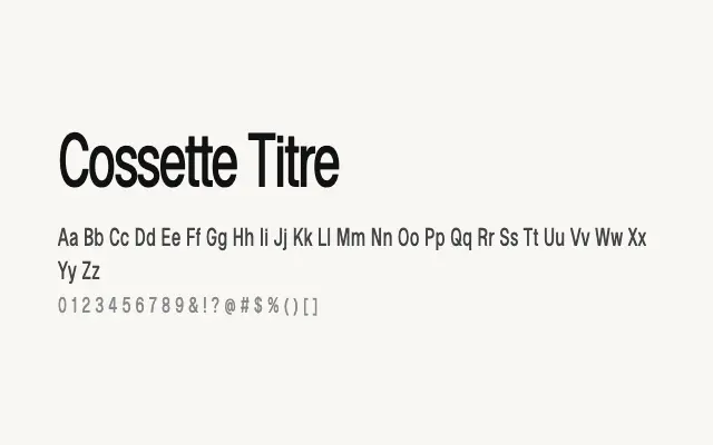 Cossette Titre specimen from Google Fonts