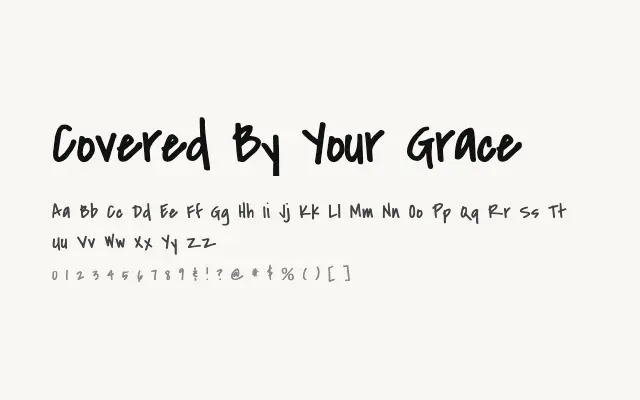 Covered By Your Grace specimen from Google Fonts