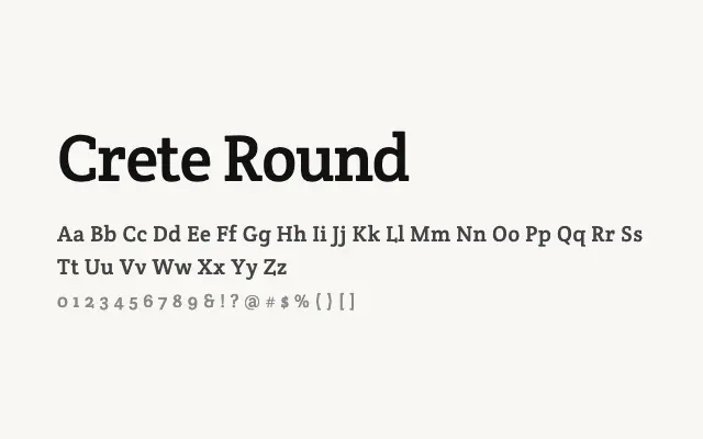 Crete Round specimen from Google Fonts