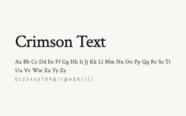 Crimson Text specimen from Google Fonts