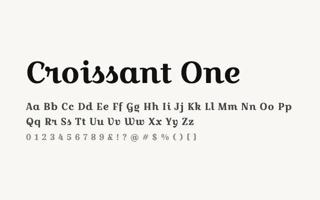 Croissant One specimen from Google Fonts