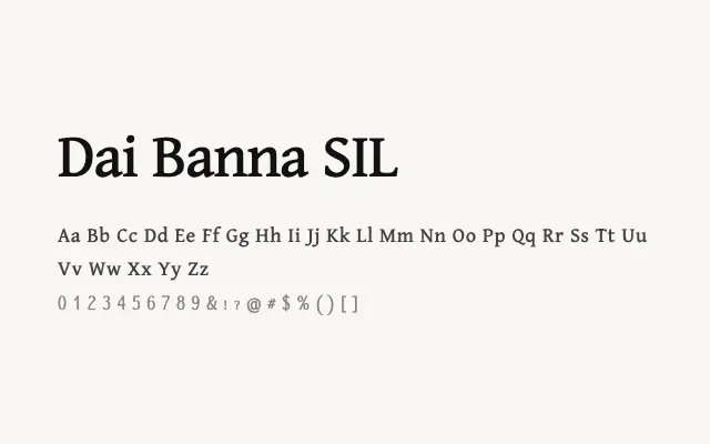 Dai Banna SIL specimen from Google Fonts