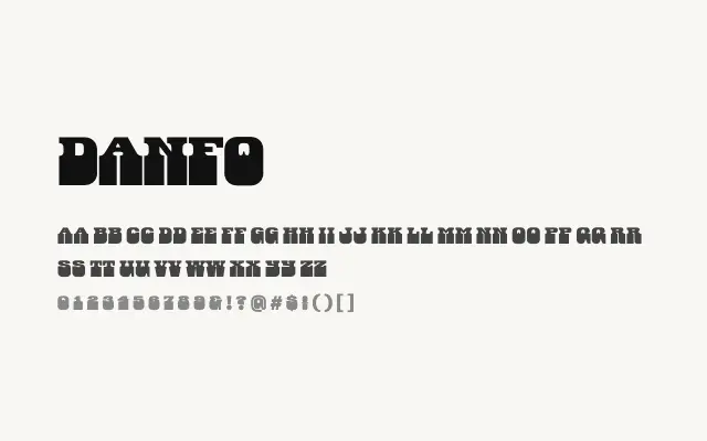 Danfo specimen from Google Fonts