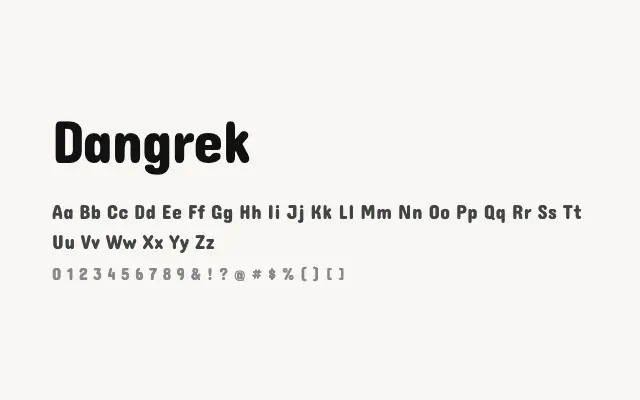 Dangrek specimen from Google Fonts