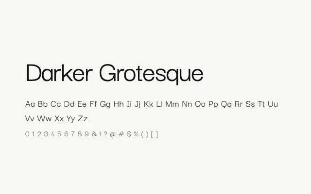 Darker Grotesque specimen from Google Fonts