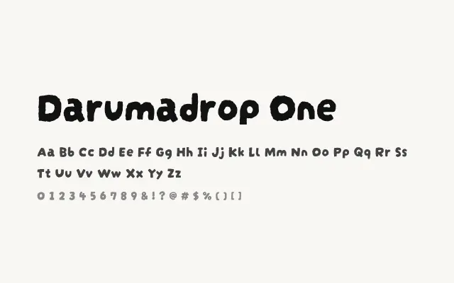 Darumadrop One specimen from Google Fonts