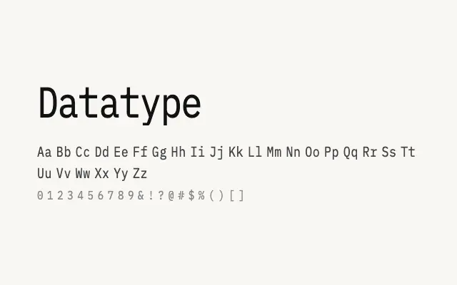 Datatype specimen from Google Fonts