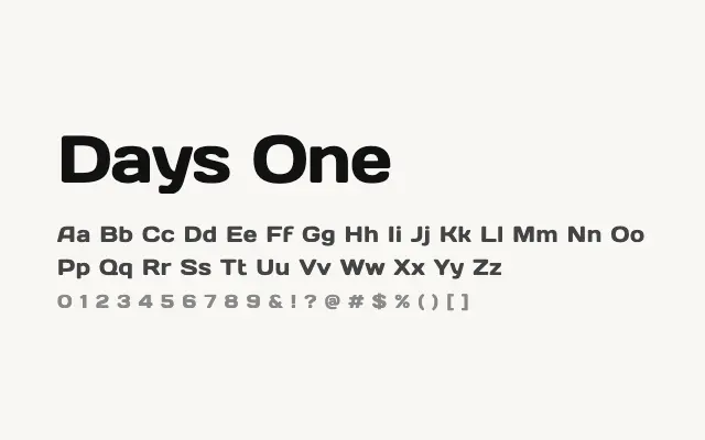 Days One specimen from Google Fonts