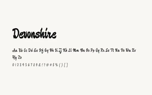 Devonshire specimen from Google Fonts