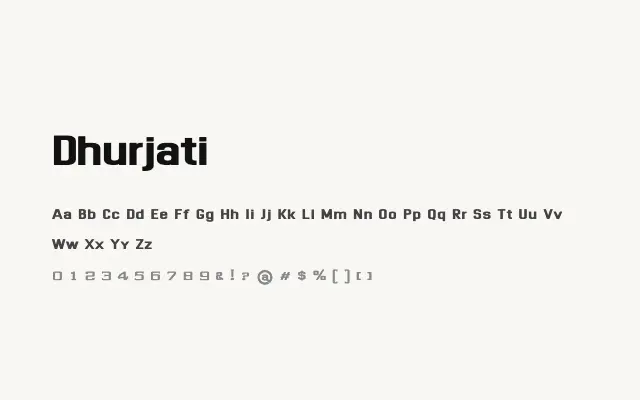 Dhurjati specimen from Google Fonts