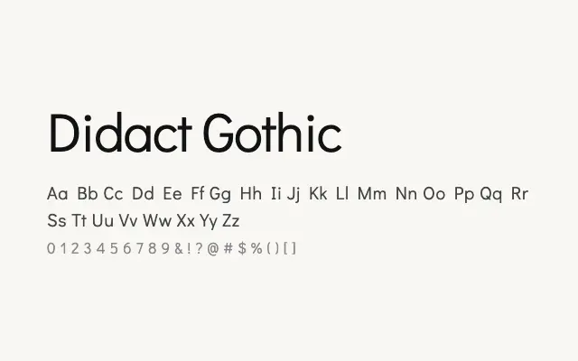 Didact Gothic specimen from Google Fonts