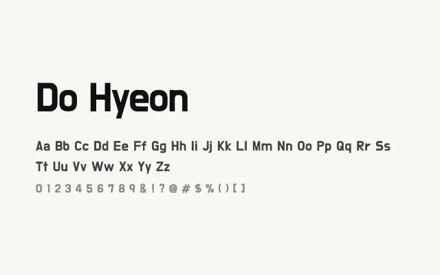 Do Hyeon specimen from Google Fonts