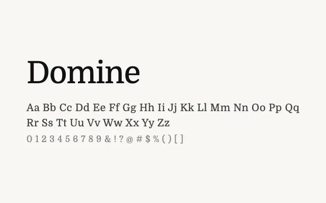 Domine specimen from Google Fonts
