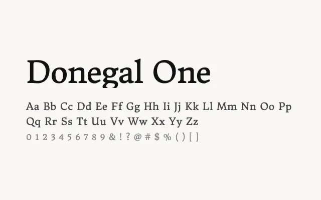 Donegal One specimen from Google Fonts