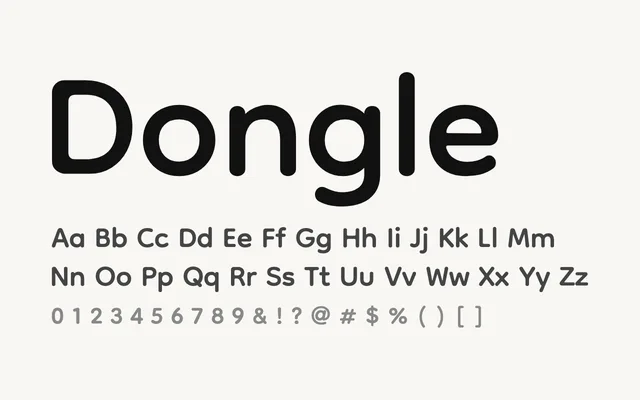 Dongle specimen from Google Fonts