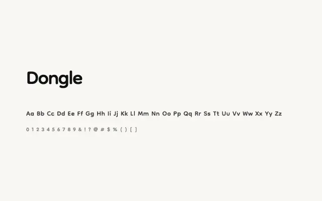 Dongle specimen from Google Fonts