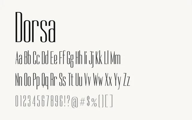 Dorsa specimen from Google Fonts