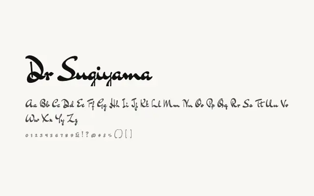 Dr Sugiyama specimen from Google Fonts
