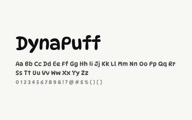 DynaPuff specimen from Google Fonts