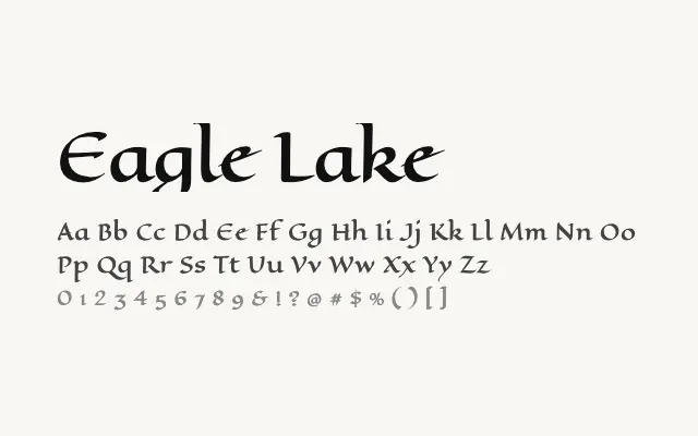 Eagle Lake specimen from Google Fonts