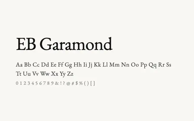 EB Garamond specimen from Google Fonts