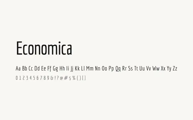 Economica specimen from Google Fonts