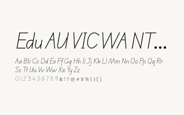 Edu AU VIC WA NT Dots specimen from Google Fonts