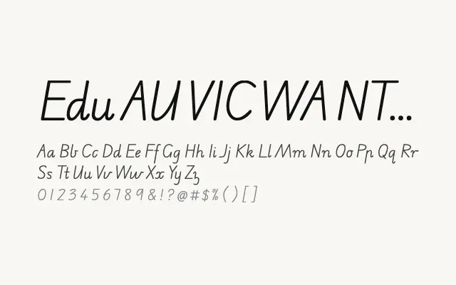 Edu AU VIC WA NT Pre specimen from Google Fonts