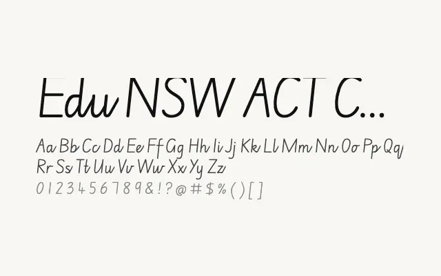 Edu NSW ACT Cursive specimen from Google Fonts