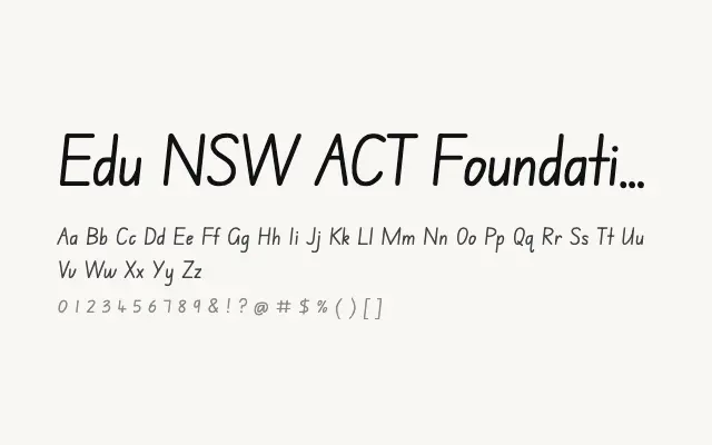 Edu NSW ACT Foundation specimen from Google Fonts