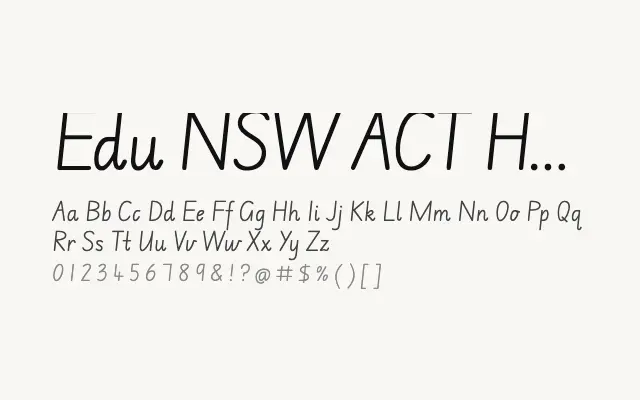 Edu NSW ACT Hand Pre specimen from Google Fonts