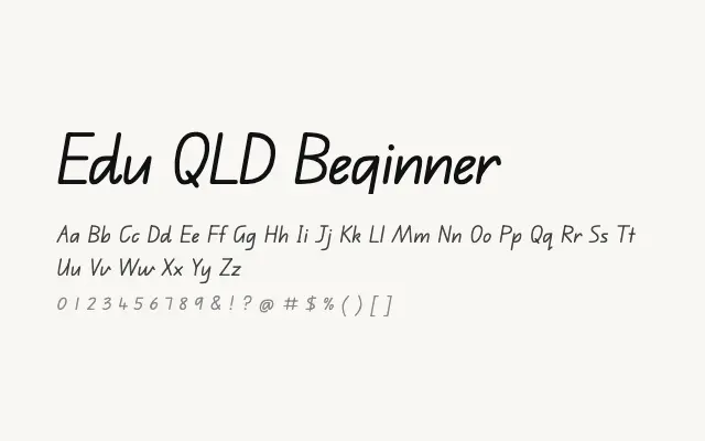 Edu QLD Beginner specimen from Google Fonts