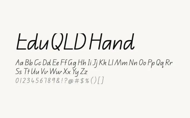 Edu QLD Hand specimen from Google Fonts