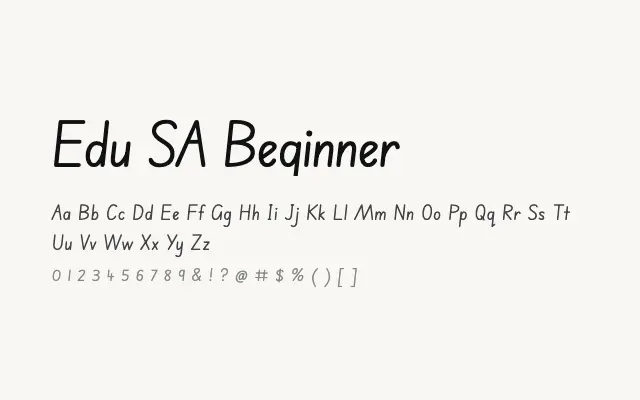 Edu SA Beginner specimen from Google Fonts