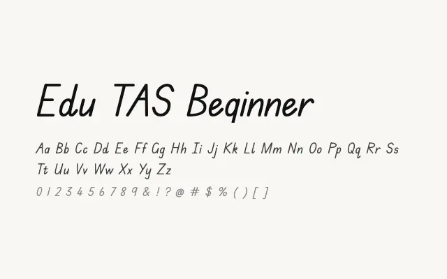 Edu TAS Beginner specimen from Google Fonts