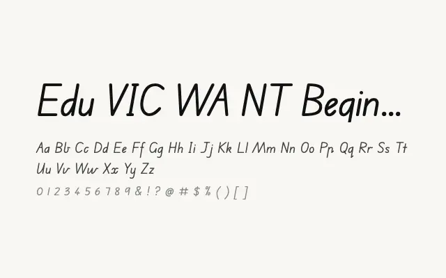 Edu VIC WA NT Beginner specimen from Google Fonts