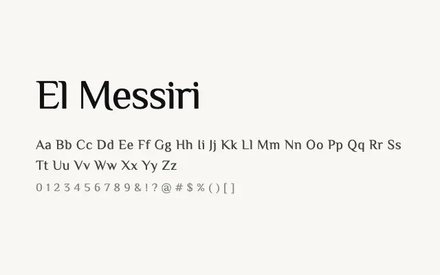 El Messiri specimen from Google Fonts