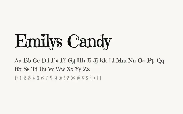 Emilys Candy specimen from Google Fonts