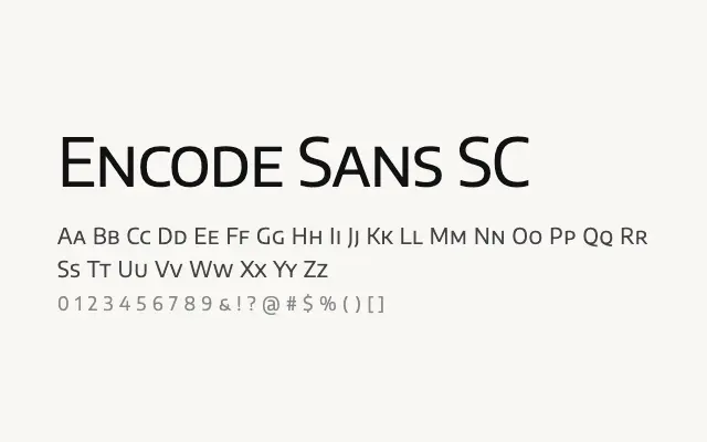 Encode Sans SC specimen from Google Fonts