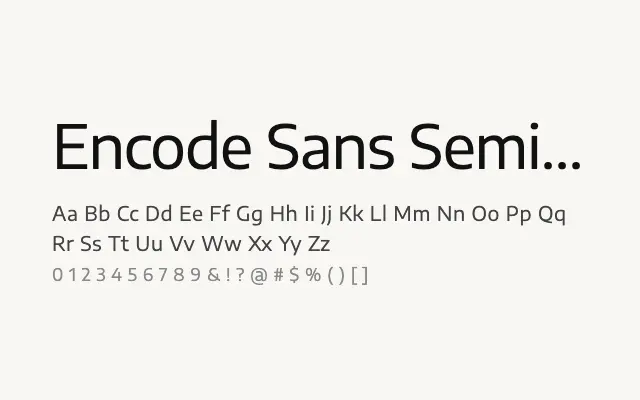 Encode Sans Semi Expanded specimen from Google Fonts